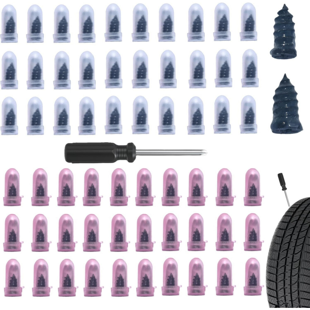 60-Piece Tire Repair Nail Kit With Spiral Plugs 9058772294845