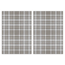 Lot de 2 torchons de cuisine 45,7 x 66 cm, gris et blanc Ă carreaux, en microfibre