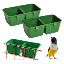 Mangeoire en plastique Ă double compartiment, lot de 2, verte