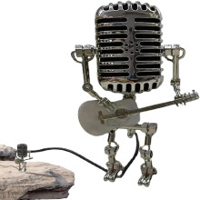 Lampe de bureau style musique vintage, lampe de table rétro avec variateur tactile