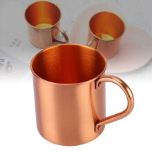 Mug en cuivre pur à bord roulé – 99 % raffiné, fait main, 350 ml
