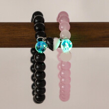 Leuchtendes Herz-Kronen-Perlenarmband-Set für Paare