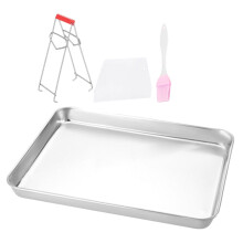 Rektangulær bageplade i rustfrit stål 26,5x20,5 cm