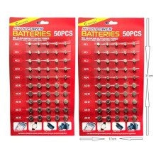 100pcs Assorted Batteries, Mixed Sizes Alkaline Button Cell Batteries LR621 LR41 LR66 LR54 LR43 LR44 - AG1 AG3 AG4 AG10 AG12 AG13 Battery for Watches,