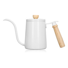Koffieketel met zwanenhals, 600 ml, roestvrij staal met houten frame