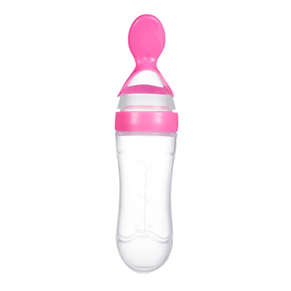 Baby Silicone Feeding Bottle with Spoon, 1 Pack