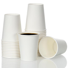 Gobelets en papier blanc de 24 cl (8 oz), paquet de 120 – Jetables pour boissons chaudes et froides