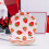 Conjunto de louça descartável de papel para festa com tema de morango, 7" e 9" 1
