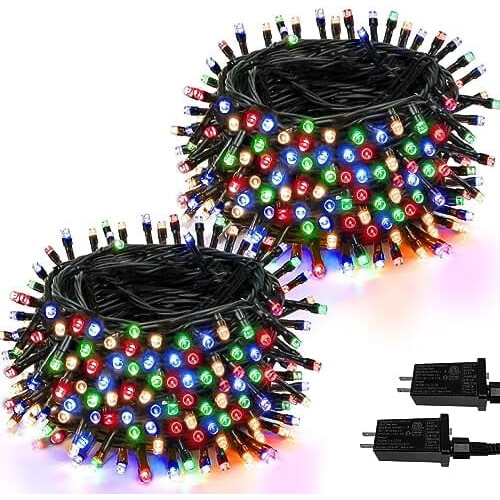 200 LED Χριστουγεννιάτικα Φωτάκια σε Κορδόνι 66ft Κόκκινο Λευκό IP44