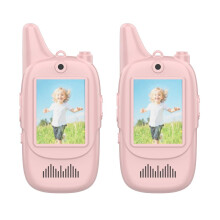 Walkie-talkies infantis com vídeo, recarregáveis e portáteis, pacote com 2 unidades