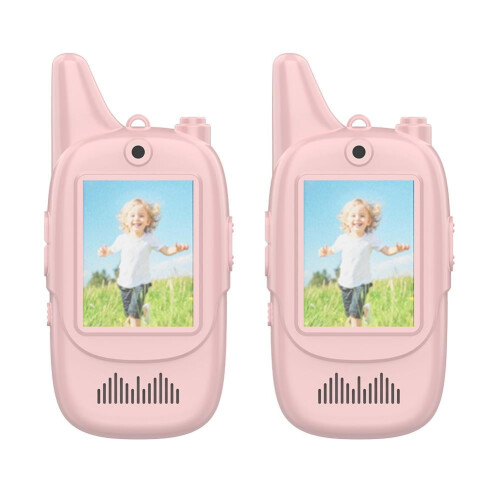 Barnvideo walkie-talkies, laddningsbara handhållna, 2-pack