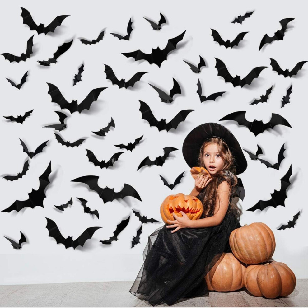 Bobomoti Halloween Bat Window Clings 6 Pcs 975221965318