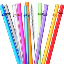 Pailles réutilisables arc-en-ciel 10,5 pouces, lot de 10
