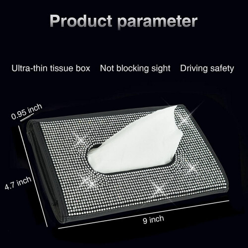 Husă de piele pentru parasolar auto cu cristale și ochelari 2
