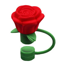 Embout de paille en silicone rose 3D pour pailles de 10 mm – Réutilisable