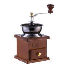 Moulin à café manuel en bois avec tiroir coulissant