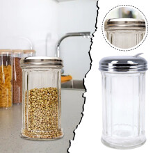 Sucrier en verre transparent avec couvercle à charnière