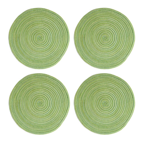 Runde Platzsets, 4er-Set, 38 cm Durchmesser, geflochtene Baumwolle 1