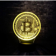 Bitcoin3D Illusion Nočné svetlo – Dotykové a diaľkové ovládanie, 16