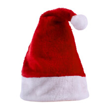 Bonnet de Père Noël rouge classique pour adultes, en flanelle, taille unique