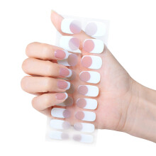 Fransk manikyr neglekunst klistremerker semi-herdet gel wraps
