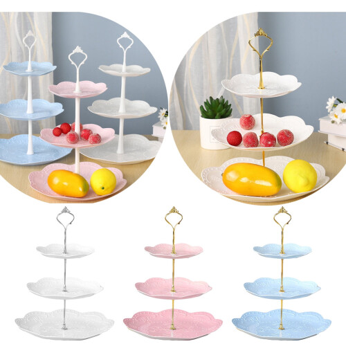 3-Tier Dessert Stand Plastic 2 Pieces 2