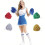 Metallfolie Cheerleading Pompoms, 2-pack, Röd 2