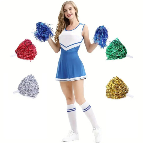 Metallfolie Cheerleading Pompoms, 2-pack, Röd 1