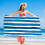 Extra grote gestreepte strandhanddoek 140x70cm 1