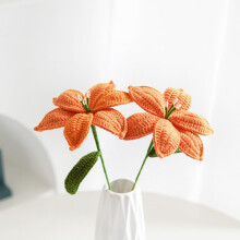 Bouquet de lys orange au crochet – Fleur artificielle