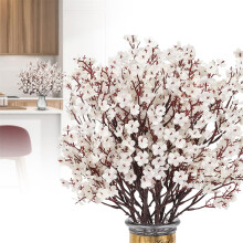 Tiges de gypsophile artificielles blanc ivoire, 12 pièces