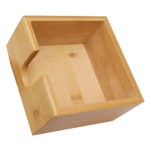 Vierkante bamboe tissuebox – kaki, 14x14x7 cm 2