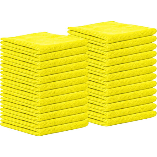 Panos de limpeza de microfibra, 30x30cm, pacote com 50 unidades