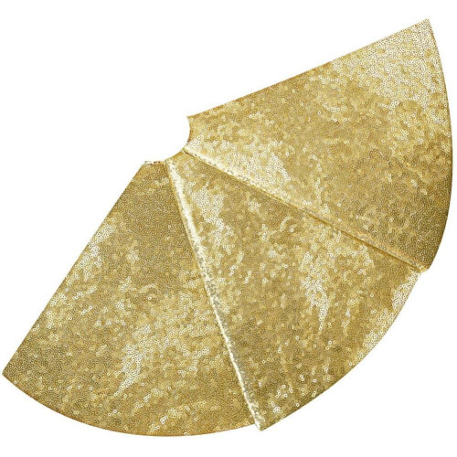 Gold Christmas Tree Skirt 30 Inch Sequin Double Layer 2
