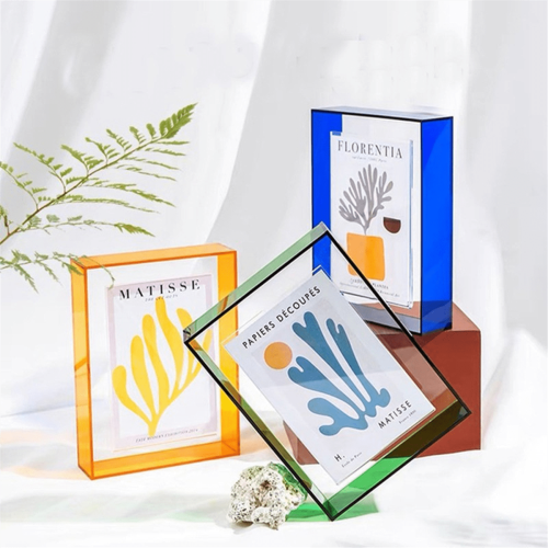 3 Pack Acrylic Photo Frames – Klein Blue, Orange, Green 2