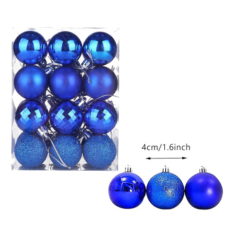 Christmas Ball Ornaments Blue 24 pcs 40mm 1