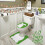 Ensemble tapis de bain lapin de Pâques avec couvercle de toilette 4