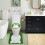Ensemble tapis de bain lapin de Pâques avec couvercle de toilette 5