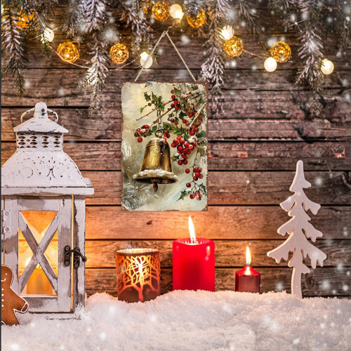 Vintage kerstdecoratie van metaal, 20x30 cm 1