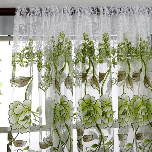 Peony Lace Sheer Curtains with Rod Pockets 200x100cm 2