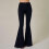 Calça jeans feminina flare com apliques de estrelas 4