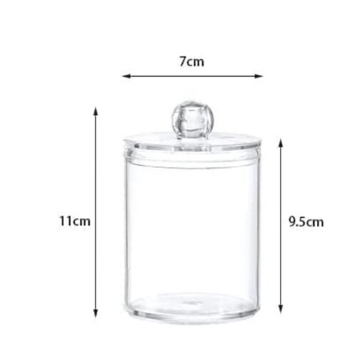 Pot distributeur transparent pour boules de coton et cotons-tiges 2