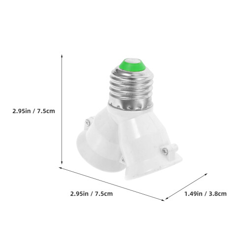 E27-E27 dupla foglalatú adapter – fehér, 1 db-os csomag 1