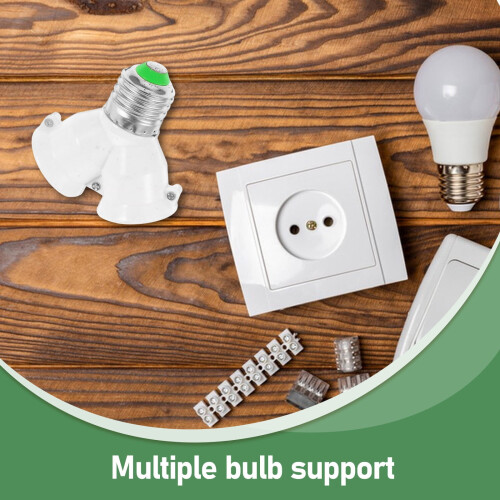 E27-E27 dupla foglalatú adapter – fehér, 1 db-os csomag 2