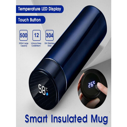 Stainless Steel Vacuum Flask with LCD Temperature Display 1L 1