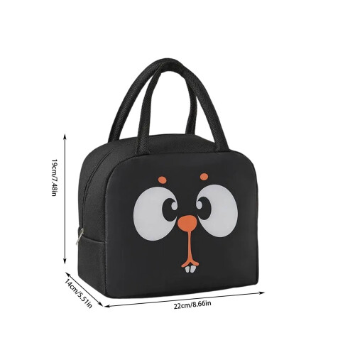 Bolsa térmica para almoço com estampa kawaii, 22x14x19cm 2