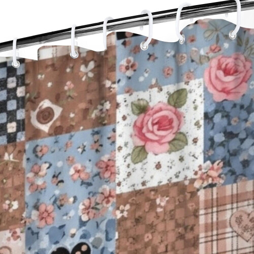 Κουρτίνα ντους με floral εκτύπωση 36" x 72" με 12 γάντζους 2