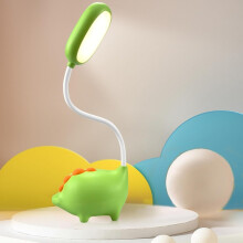 Lampe de bureau LED dinosaure pour enfants, lampe de chevet à intensité variable avec 3 modes, rechargeable par USB, verte