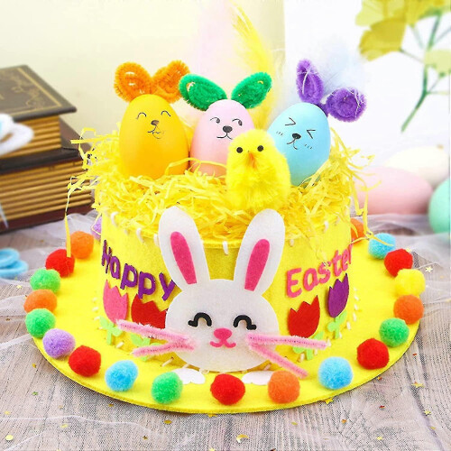 Easter Bonnet Kit, DIY Easter Hat Set, Easter Party Favors, Easter Egg Craft Supplies, Make Your Own Bonnet for Easter Crafts 2
