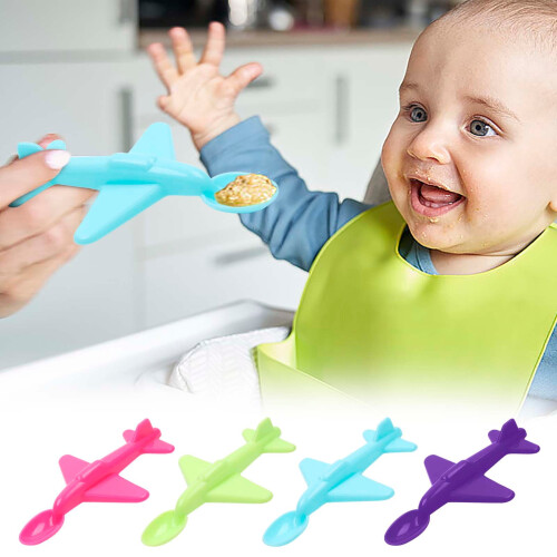 Airplane Spoon Clear Plastic 6.89x4.13x0.984 In 1